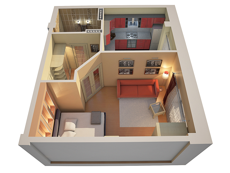 Uma variante de um layout competente do apartamento
