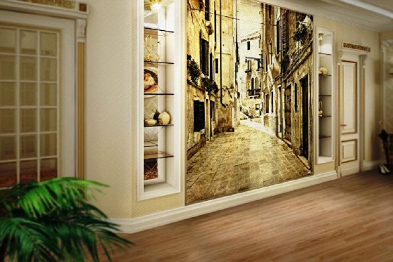 Papel de parede 3D no interior do corredor
