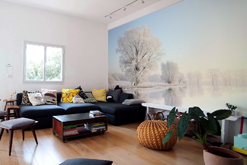 Fotomalerier for stuen i skandinavisk stil