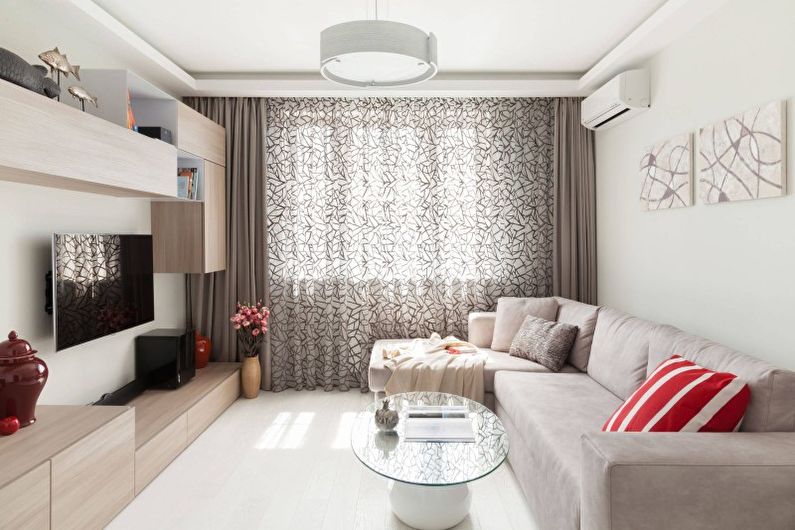 Design de interiores de sala de estar na cor branca - foto