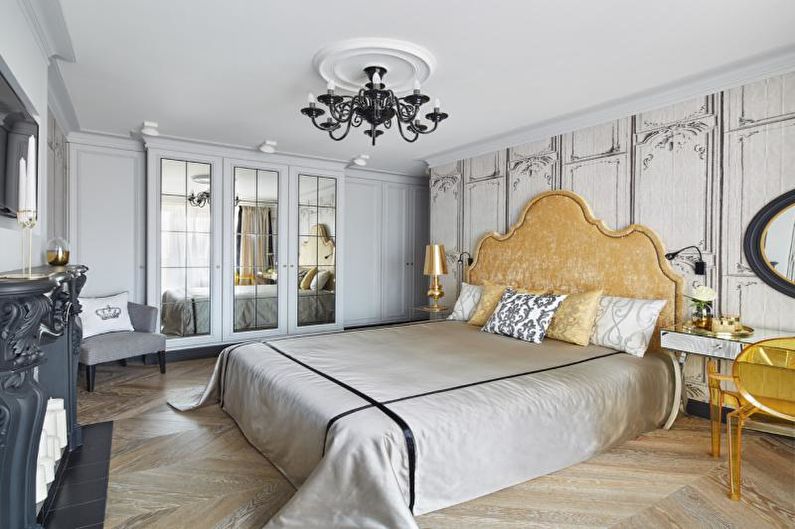 Klassisk hvitt soverom - interiørdesign