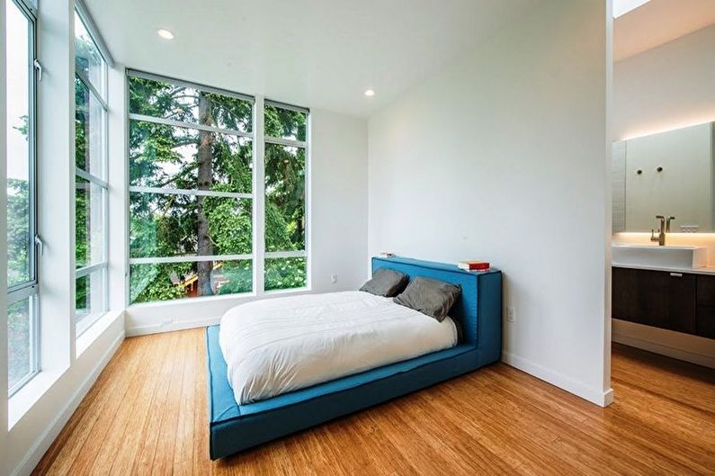 Dormitor minimalist turcoaz - Design interior