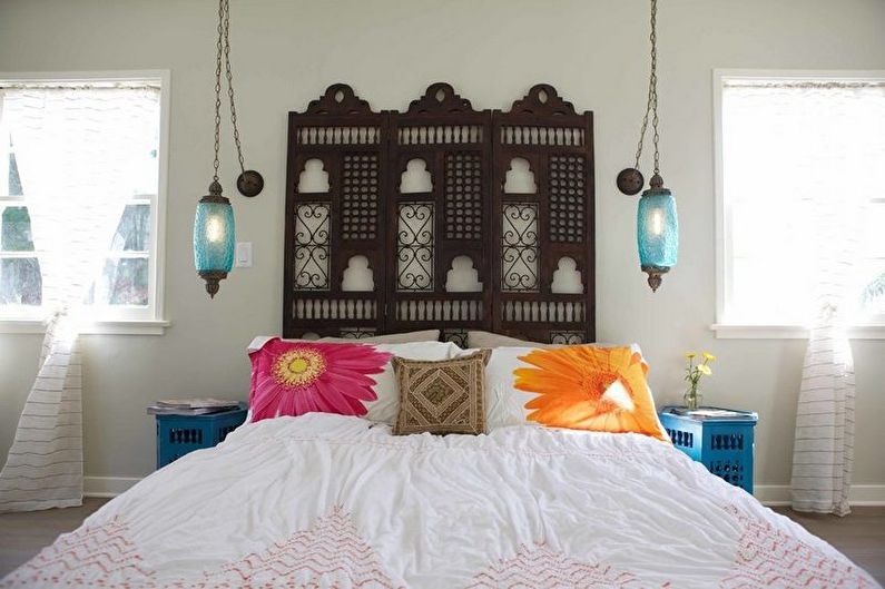 Dormitor turcoaz în stil mediteranean - Design interior