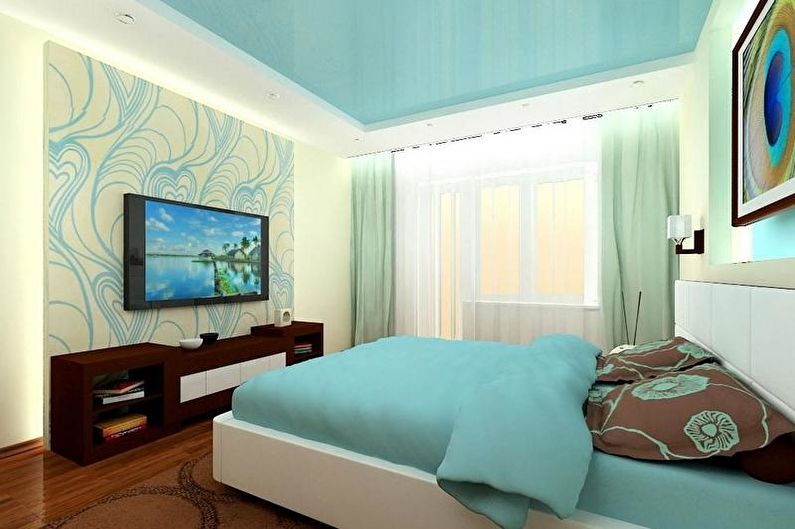 Design dormitor turcoaz - Finisaj de tavan