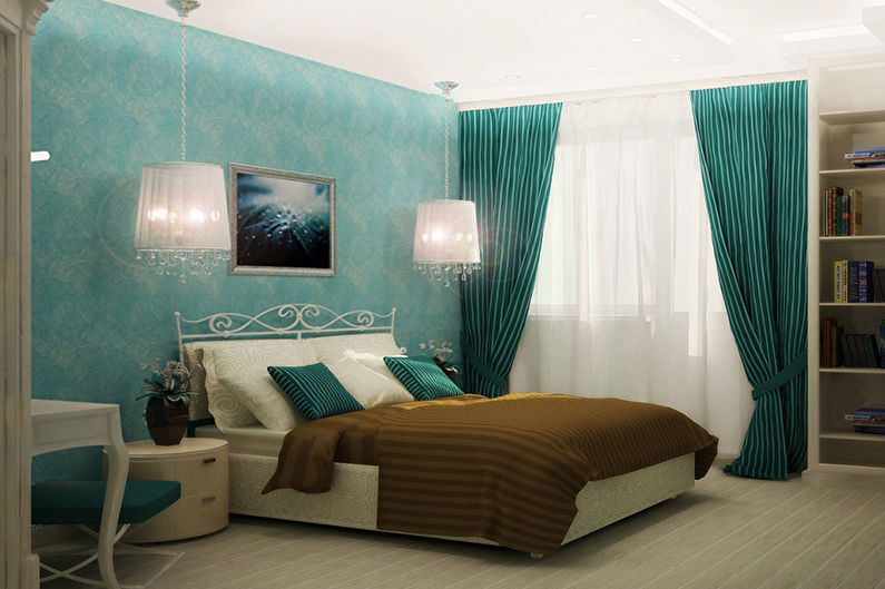Design dormitor turcoaz - Iluminat