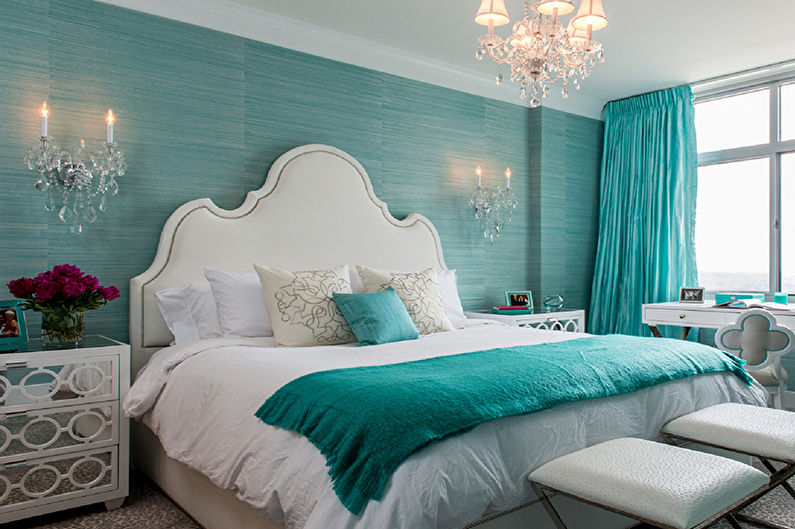 Dormitor turcoaz - fotografie design interior