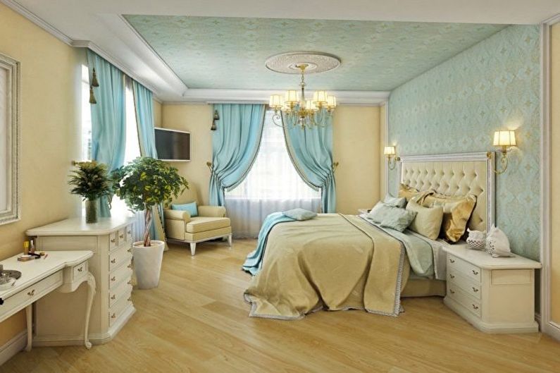 Design dormitor turcoaz - combinații de culori