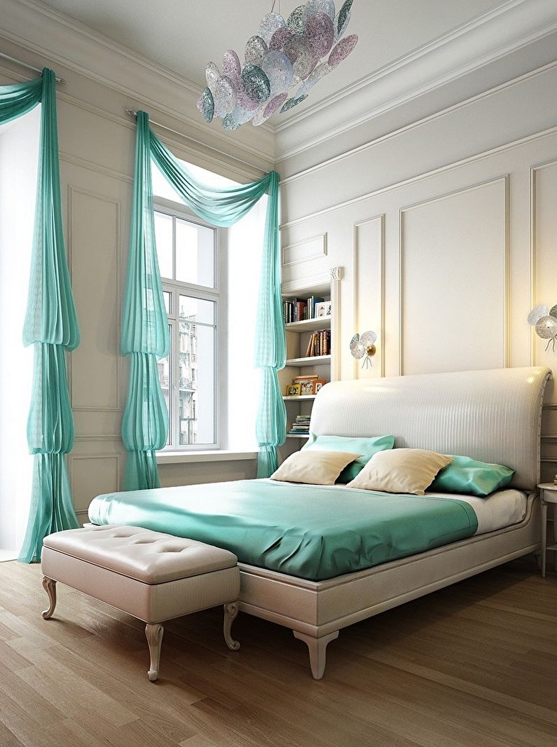 Dormitor turcoaz - fotografie design interior