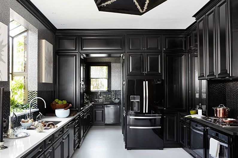70+ idej za oblikovanje črne kuhinje (fotografije)