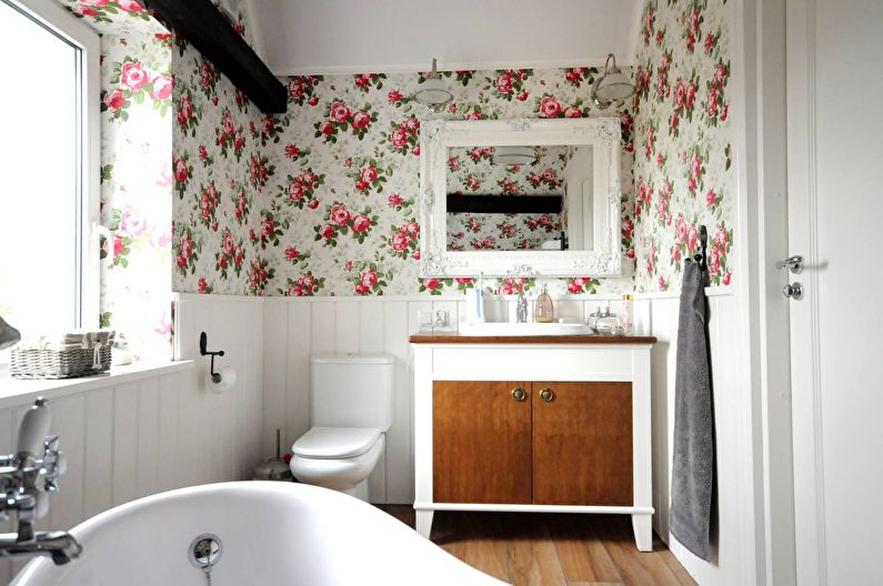 עיצוב חדר אמבטיה קטן בסגנון פרובנס