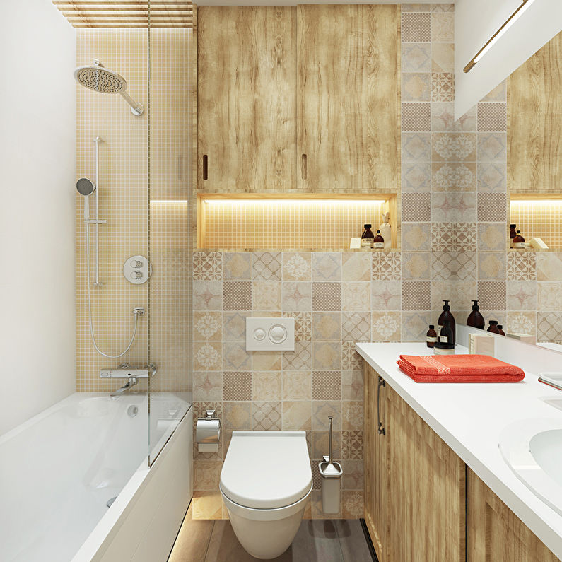 עיצוב חדר אמבטיה קטן בחרושצ'וב