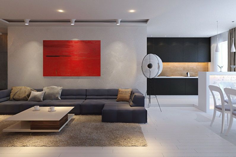 Diseño interior de un apartamento estudio - foto