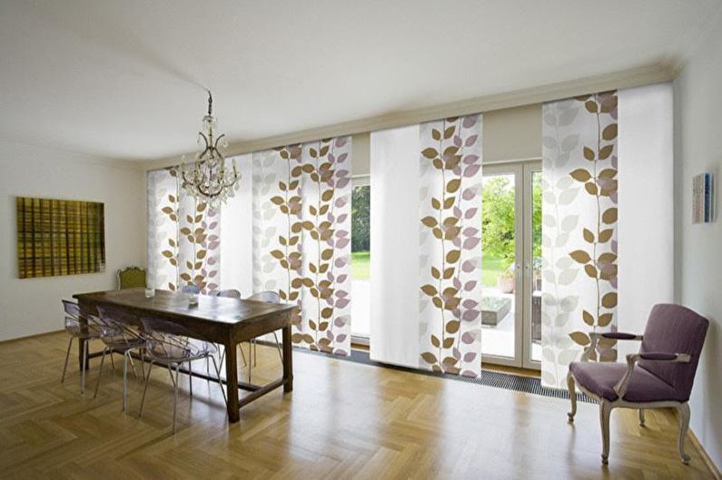 Japanska gardiner - Design av gardiner för vardagsrummet