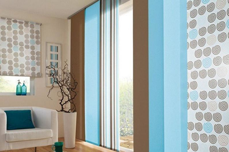 Japanske gardiner - Design av gardiner til stuen