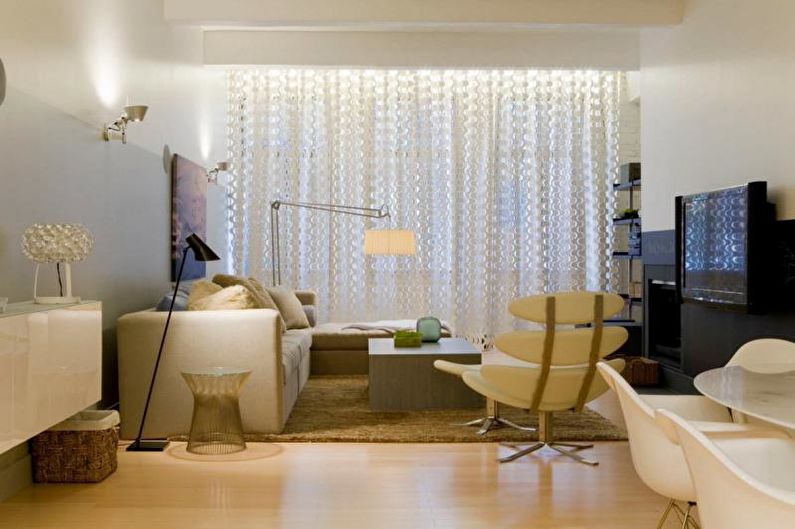 Design av gardiner för vardagsrummet - foto