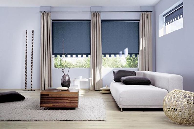 Design av gardiner til stuen - foto