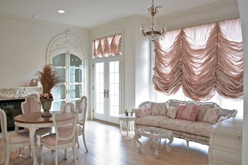 Franska gardiner - Design av gardiner för vardagsrummet