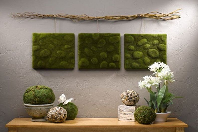 DIY nástenná dekorácia - rastliny