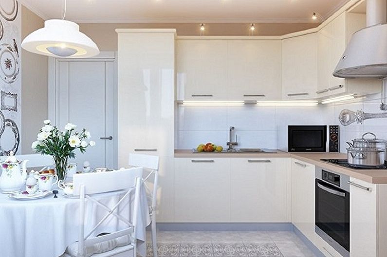 Hvitt kjøkken 15 kvm. - Interiørdesign