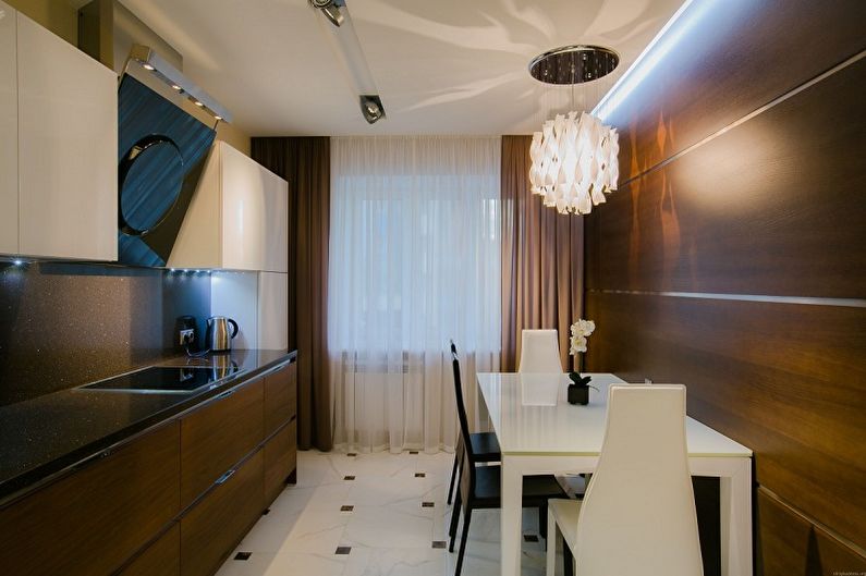 Bucătărie maro 15 mp - Design interior