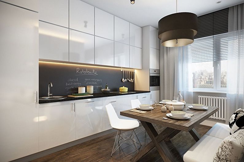 Bucătărie 15 mp într-un stil modern - Design interior