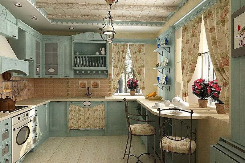 Kjøkken 15 kvm Provence -stil - Interiørdesign