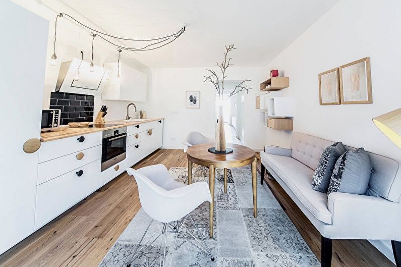 Bucătărie 15 mp în stil scandinav - design interior