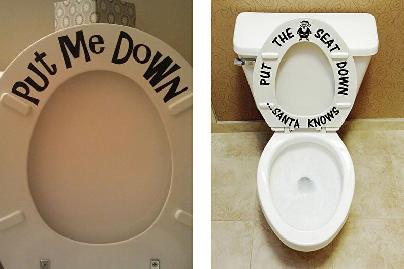Acessórios de banheiro - letras da tampa do assento do vaso sanitário