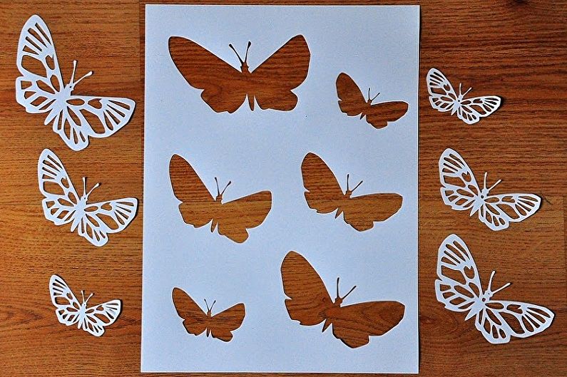 Mariposas de bricolaje en la pared - Mariposas de papel y cartón