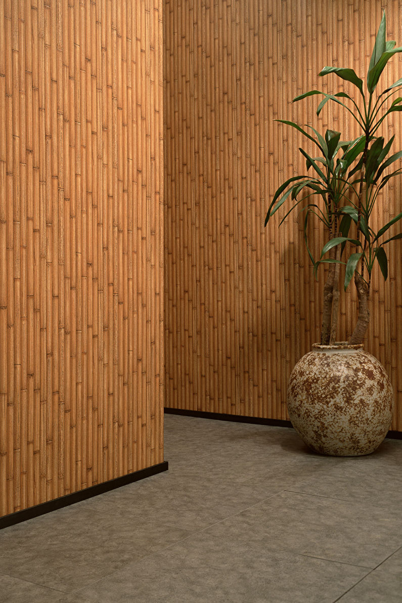 Bambus tapet i gangen - Interiørdesign