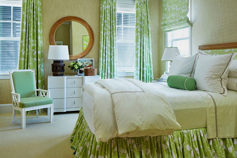 Papel pintado de bambú en el dormitorio - Diseño de interiores