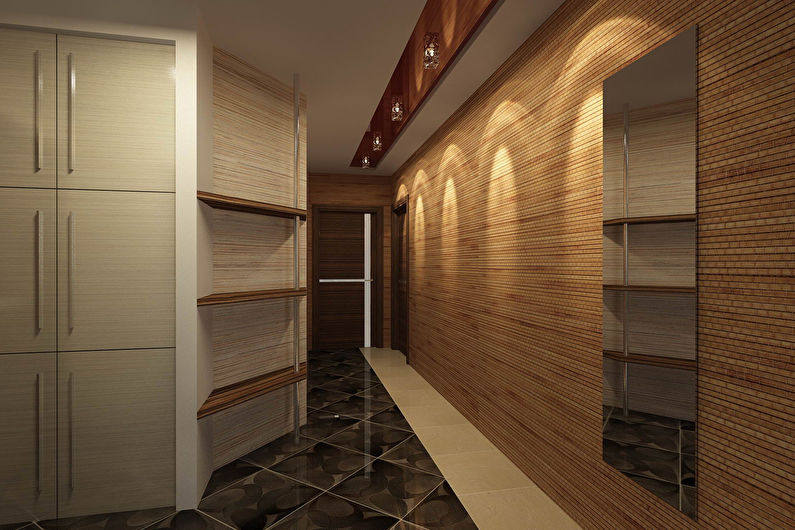 Papel pintado de bambú en el pasillo - Diseño de interiores