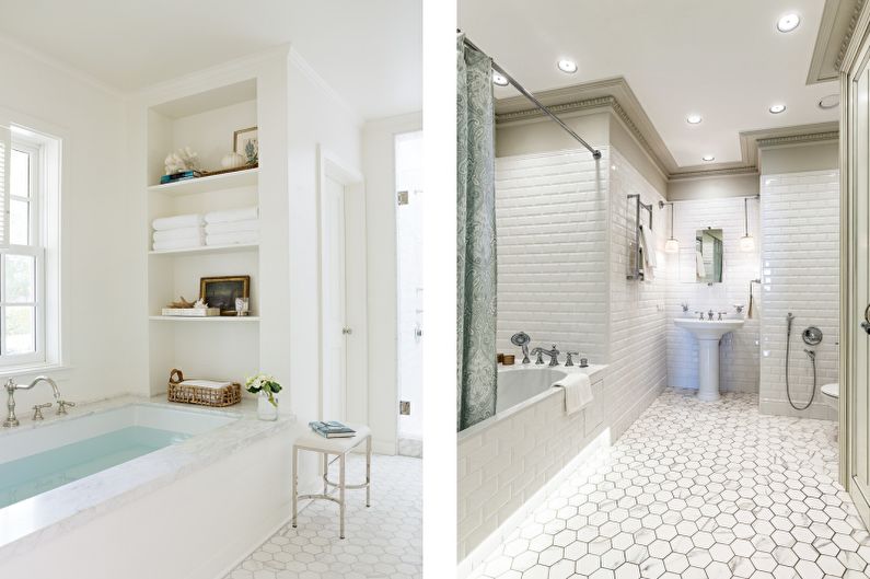 Biela kúpeľňa v klasickom štýle - interiérový dizajn