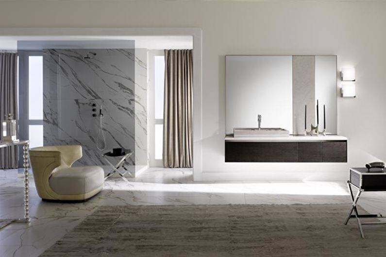 Špičková biela kúpeľňa - interiérový dizajn
