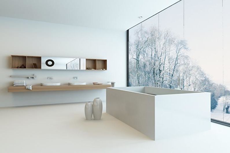 Špičková biela kúpeľňa - interiérový dizajn
