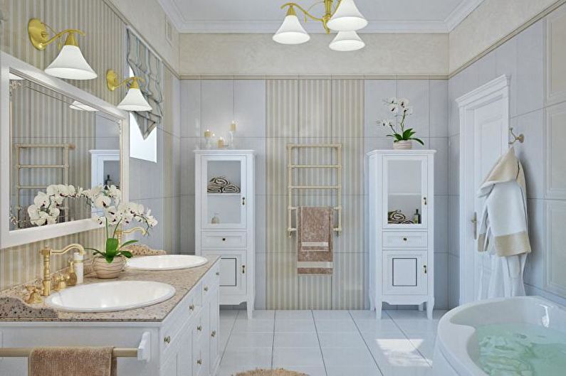 Vitt badrum i Provence -stil - Inredning