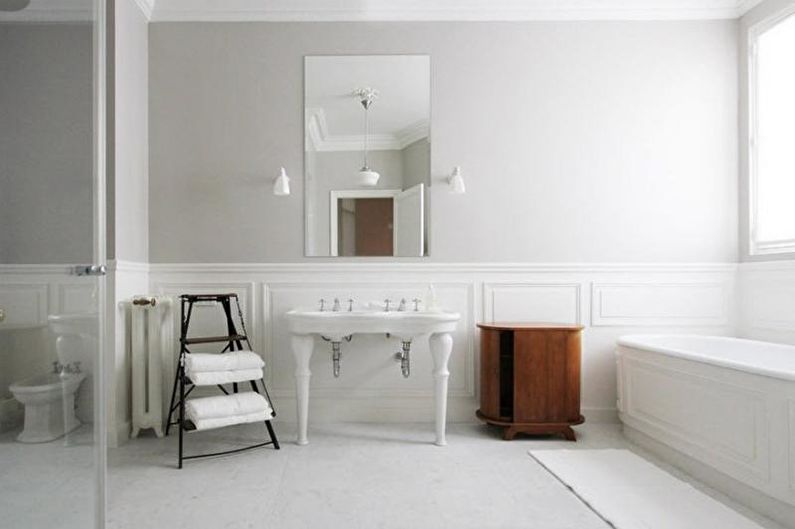 Λευκό μπάνιο: 65 ιδέες σχεδιασμού
