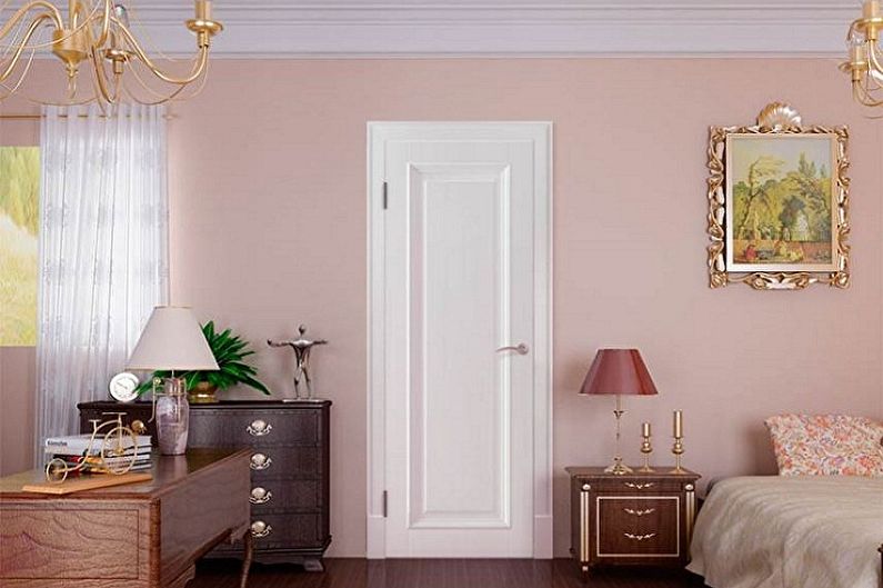 Λευκές πόρτες στο εσωτερικό - φωτογραφία