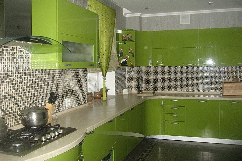 Projeto de cozinha verde e branco - decorações de parede
