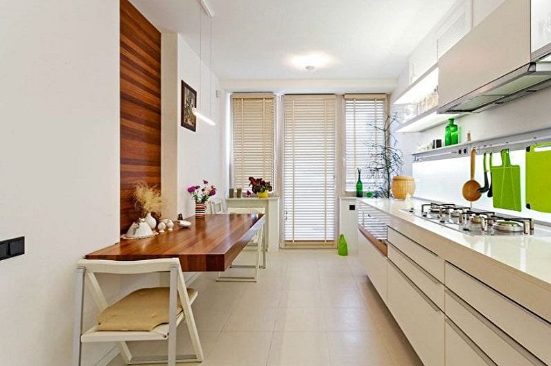 Design de interiores de cozinha verde-branco - foto