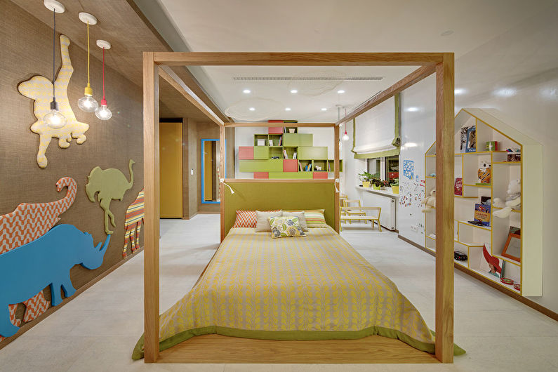 Béžová tapeta v detskej izbe - interiérový dizajn