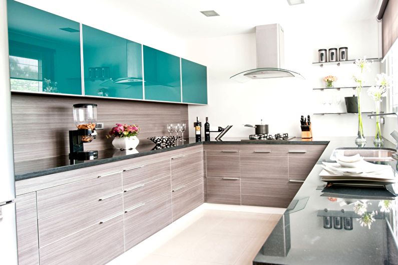 Design de bucătărie turcoaz - Iluminat și aparate de bucătărie