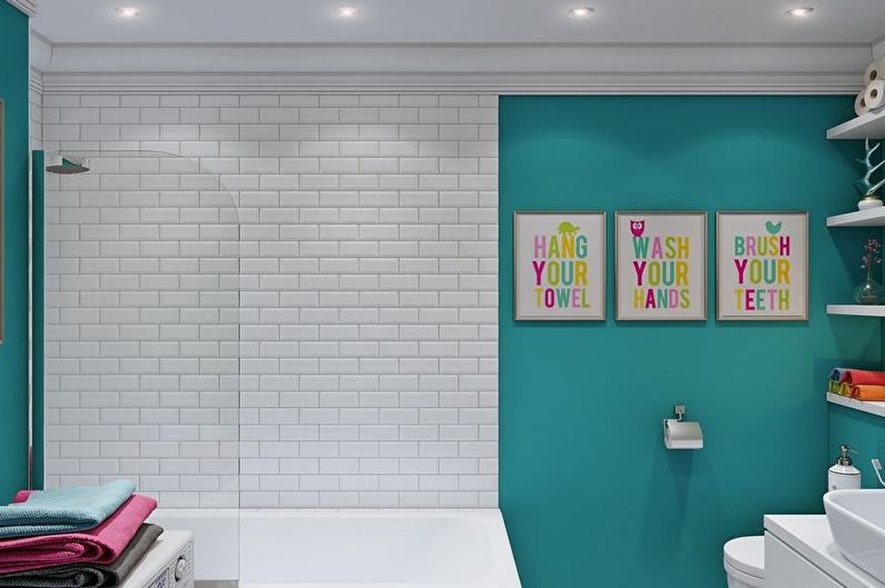 Τυρκουάζ Σχεδιασμός Μπάνιου - Διακόσμηση & Φωτισμός