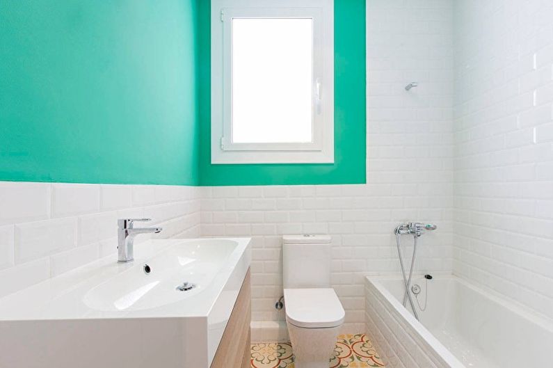 Τυρκουάζ μπάνιο - φωτογραφία εσωτερικού σχεδιασμού