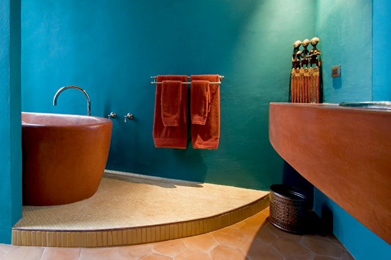 Orientaliskt turkos badrum - inredning