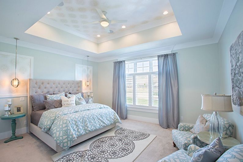 Zdjęcie sypialni w kolorze turkusowym - Projektowanie wnętrz