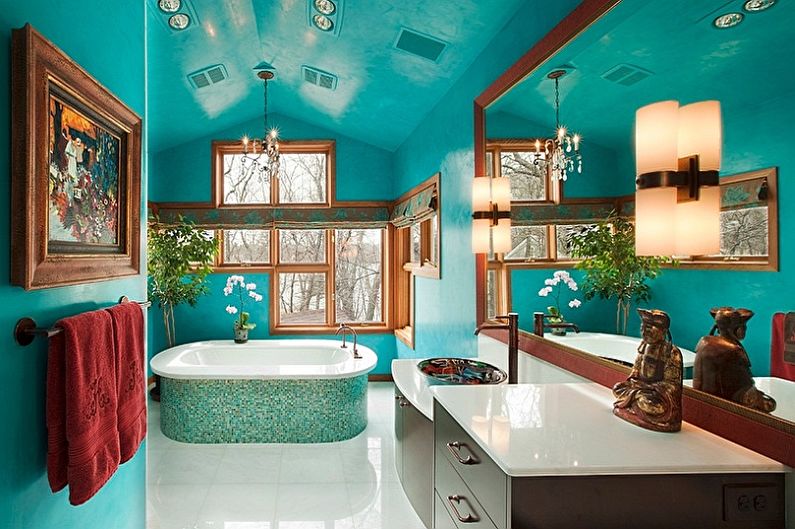 Zdjęcie łazienki w kolorze turkusowym - Projektowanie wnętrz