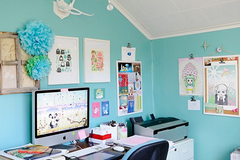 Zdjęcie pokoju dziecięcego w kolorze turkusowym - Projektowanie wnętrz