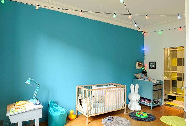 Foto detskej izby tyrkysovej - Interiérový dizajn
