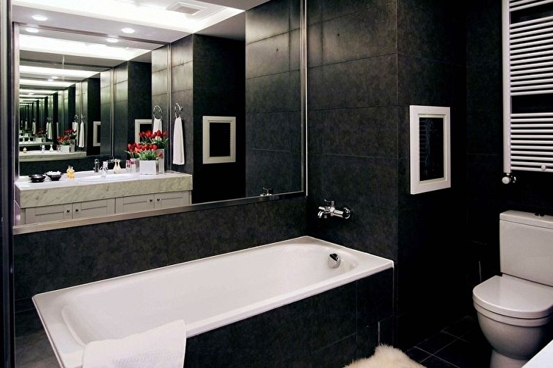 Μικρό μαύρο μπάνιο - εσωτερική διακόσμηση